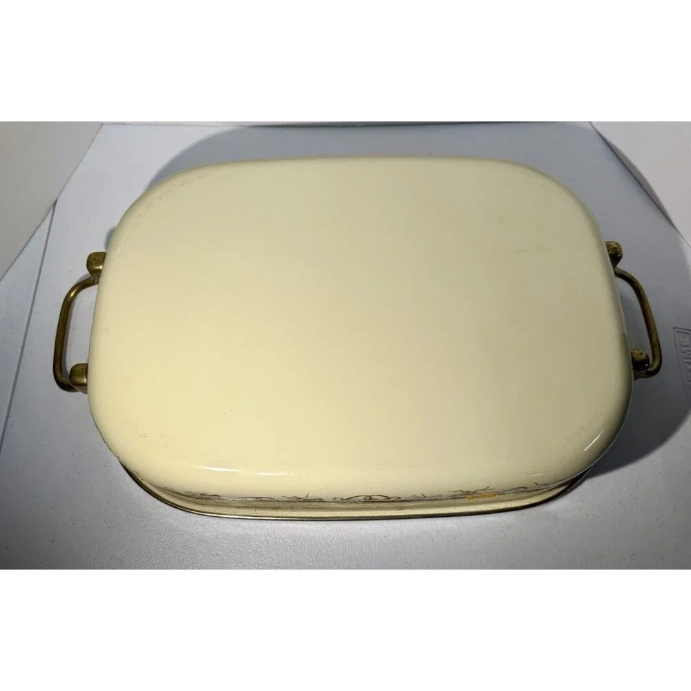 Tabletops Unlimited Cabernet Enamel/Brass Large Lasagna Casserole Pan 16”